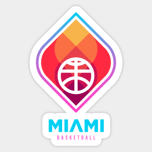 Modern Geometric Miami Heats Basketball Logo Redesign Sticker